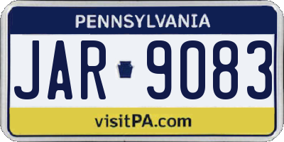 PA license plate JAR9083