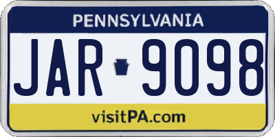 PA license plate JAR9098