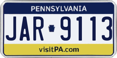 PA license plate JAR9113