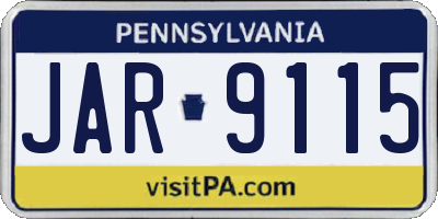 PA license plate JAR9115