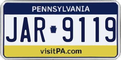 PA license plate JAR9119