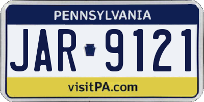 PA license plate JAR9121