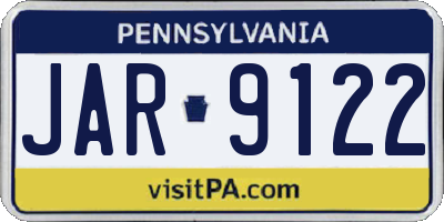 PA license plate JAR9122
