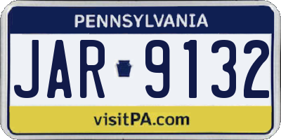 PA license plate JAR9132