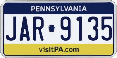 PA license plate JAR9135