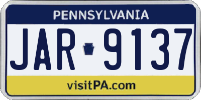 PA license plate JAR9137