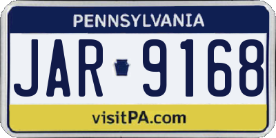 PA license plate JAR9168