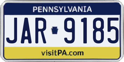 PA license plate JAR9185