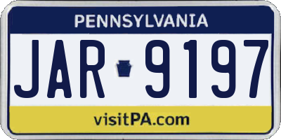 PA license plate JAR9197