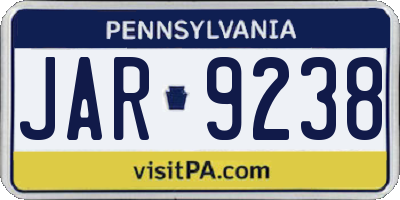 PA license plate JAR9238