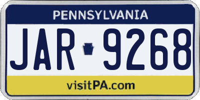 PA license plate JAR9268