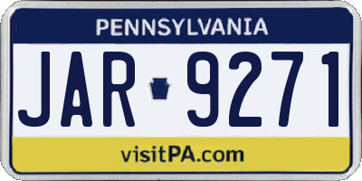 PA license plate JAR9271