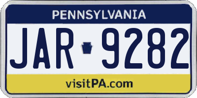 PA license plate JAR9282