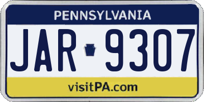 PA license plate JAR9307