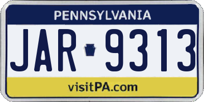 PA license plate JAR9313