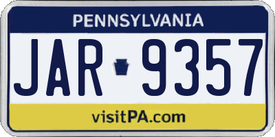 PA license plate JAR9357