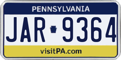 PA license plate JAR9364
