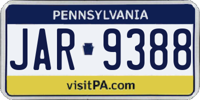 PA license plate JAR9388