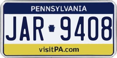 PA license plate JAR9408