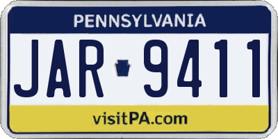 PA license plate JAR9411