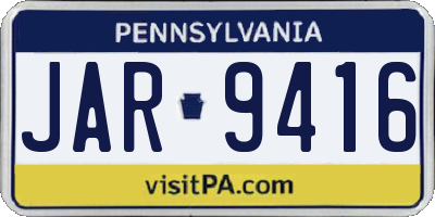 PA license plate JAR9416