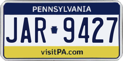 PA license plate JAR9427
