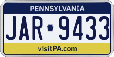 PA license plate JAR9433