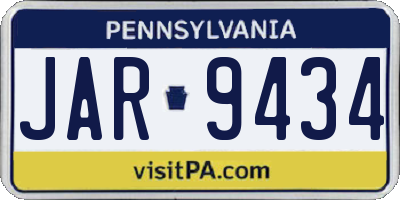 PA license plate JAR9434