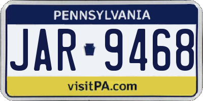 PA license plate JAR9468