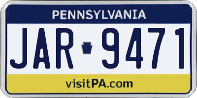 PA license plate JAR9471