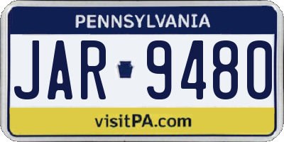 PA license plate JAR9480