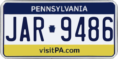 PA license plate JAR9486