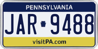 PA license plate JAR9488
