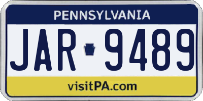 PA license plate JAR9489