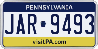 PA license plate JAR9493