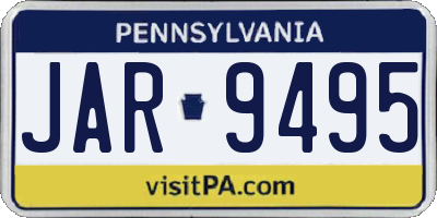 PA license plate JAR9495