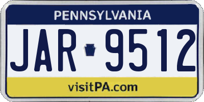 PA license plate JAR9512