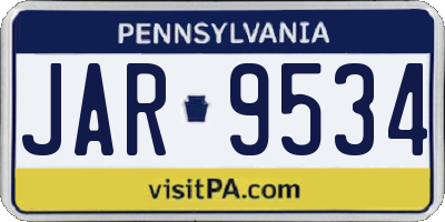 PA license plate JAR9534