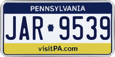 PA license plate JAR9539