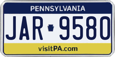PA license plate JAR9580