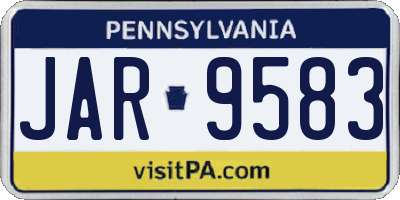 PA license plate JAR9583