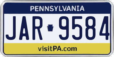 PA license plate JAR9584