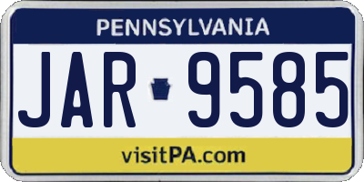 PA license plate JAR9585