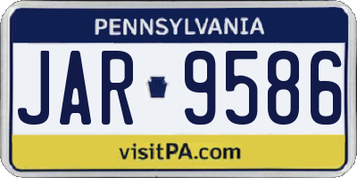 PA license plate JAR9586