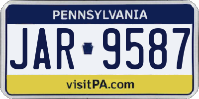 PA license plate JAR9587