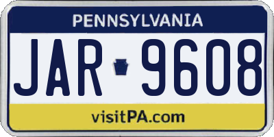 PA license plate JAR9608