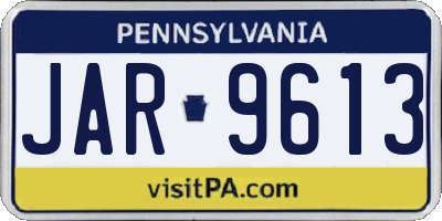 PA license plate JAR9613