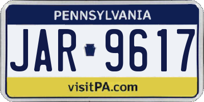 PA license plate JAR9617