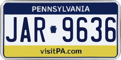 PA license plate JAR9636