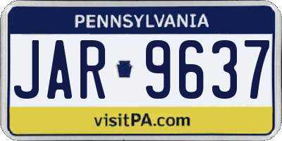 PA license plate JAR9637